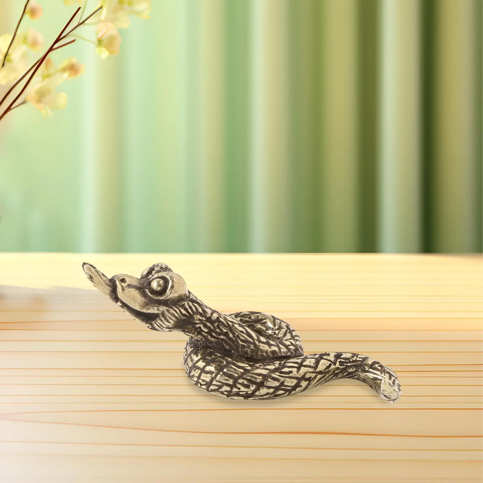 Patung Ular Kecil Hadiah Teman Dekorasi Desktop Patung Hewan Miniatur