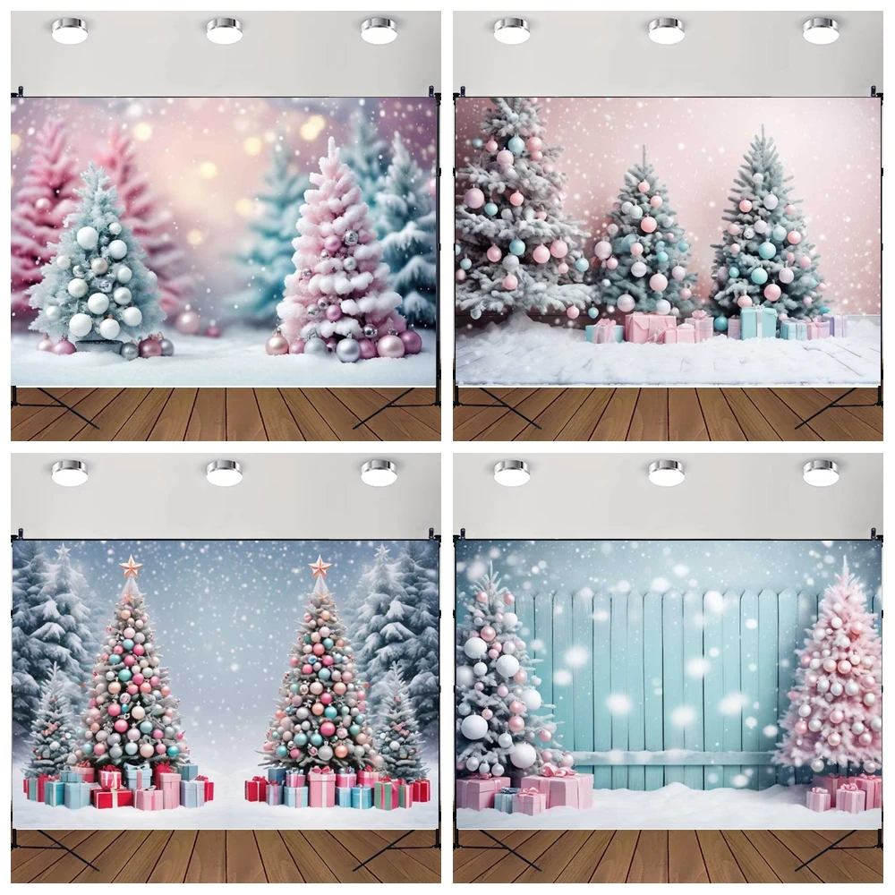 

MOON.QG New Year Christmas Background Photography Baubles Gifts Xmas Trees Backdrop Studio Photoshoot Decoration Accessories