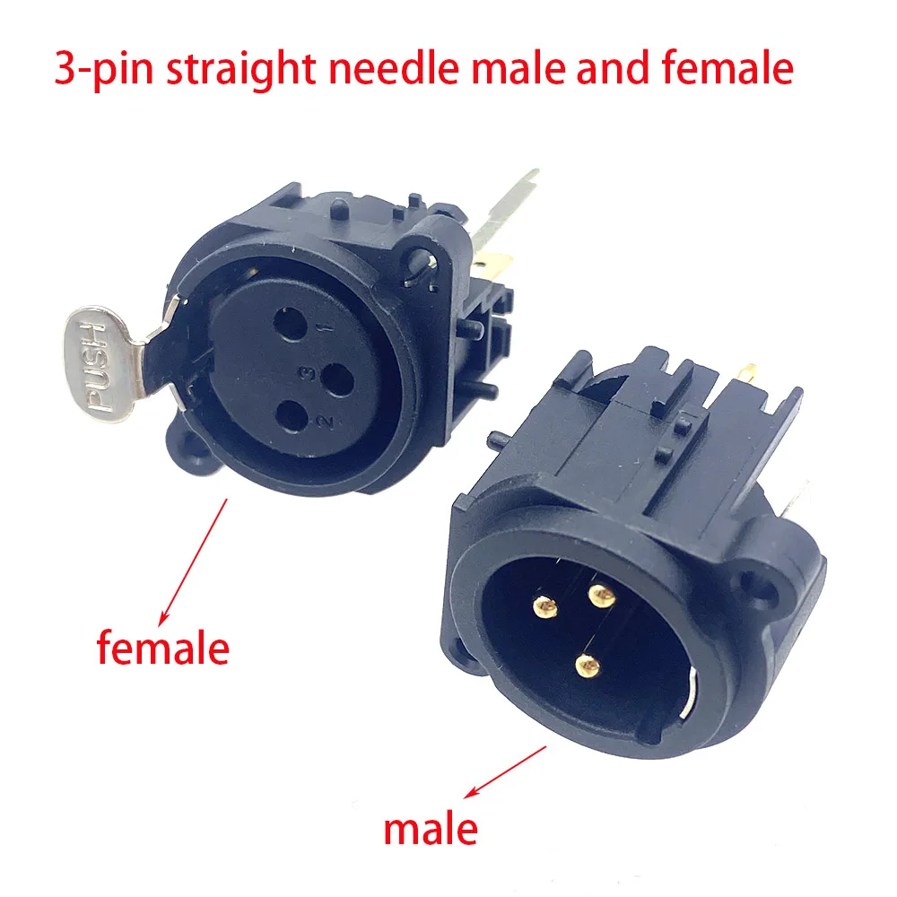 10 sztuk XLR wtyk i gniazdo 3Pin XLR wtyk męski i gniazdo żeńskie do montażu na panelu podwozie 3 piny kwadratowy kształt Adapter złącza XLR