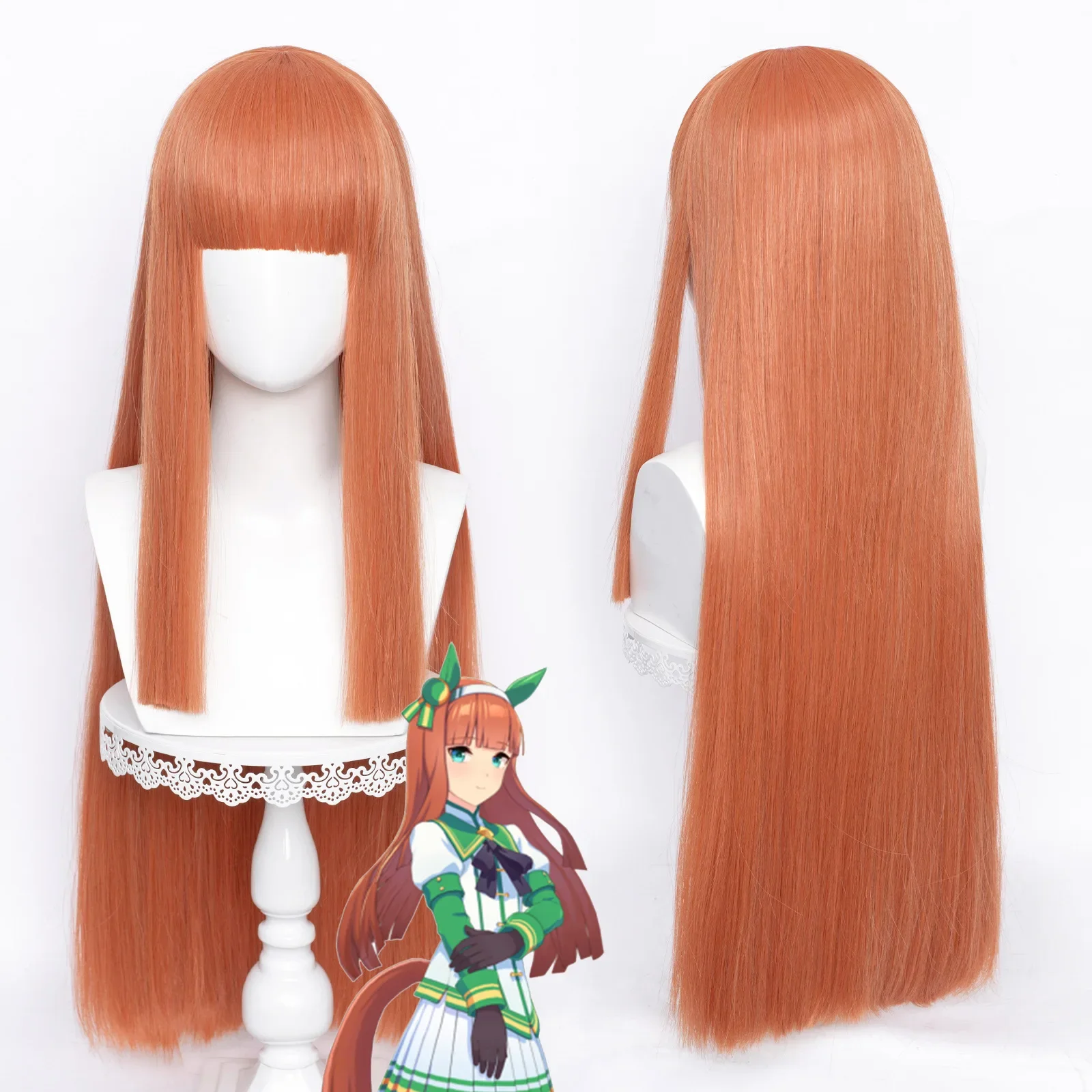 75cm Anime Uma Musume Pretty Derby Silence Suzuka Cosplay Wig Women Girls Heat Resistant Synthetic Long Hair Wigs