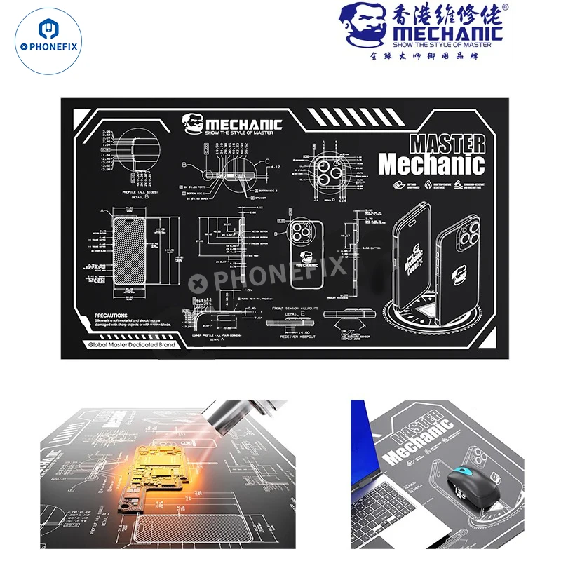 MECHANIC V77 V78 Multifunction Repair Work Mat Soft Undeformed Stain Heat Resistant Pad for Solder iron Hot Air Gun Maintenance