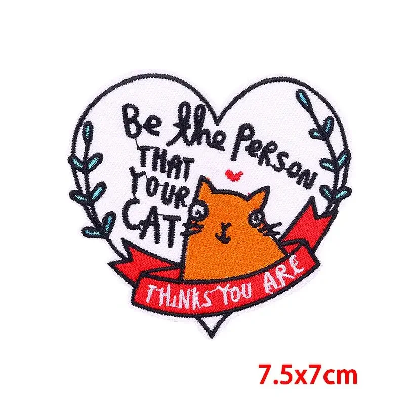 50Pcs Bulk Embroidered Patch Iron On Patches for Clothing Cat Clothes Stickers Sewing Thermal Adhesive Applique Fusible