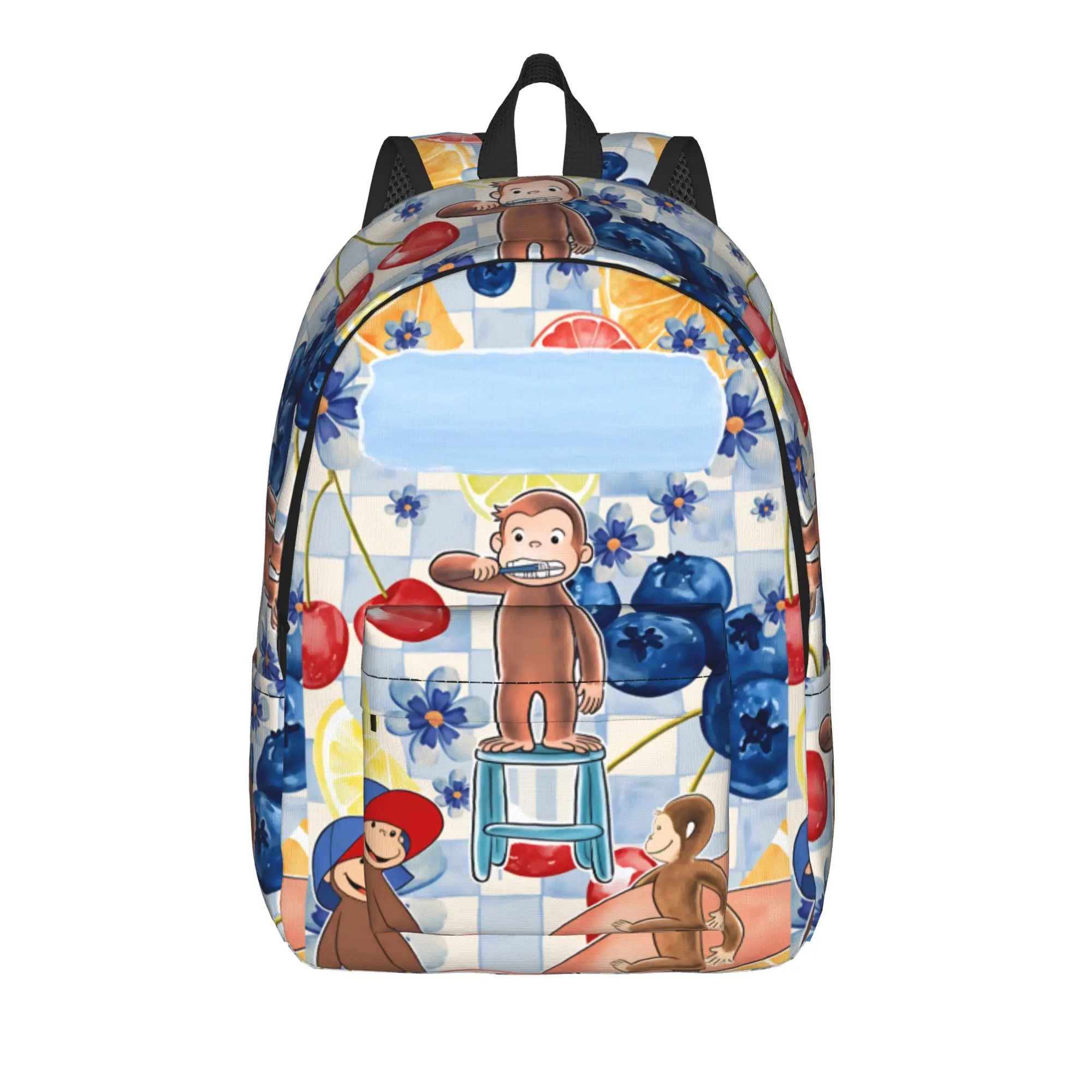 Curious George Collage (2) Backpack  Workout Backpacks Student Unisex Fun School Bags Design Pattern Rucksack