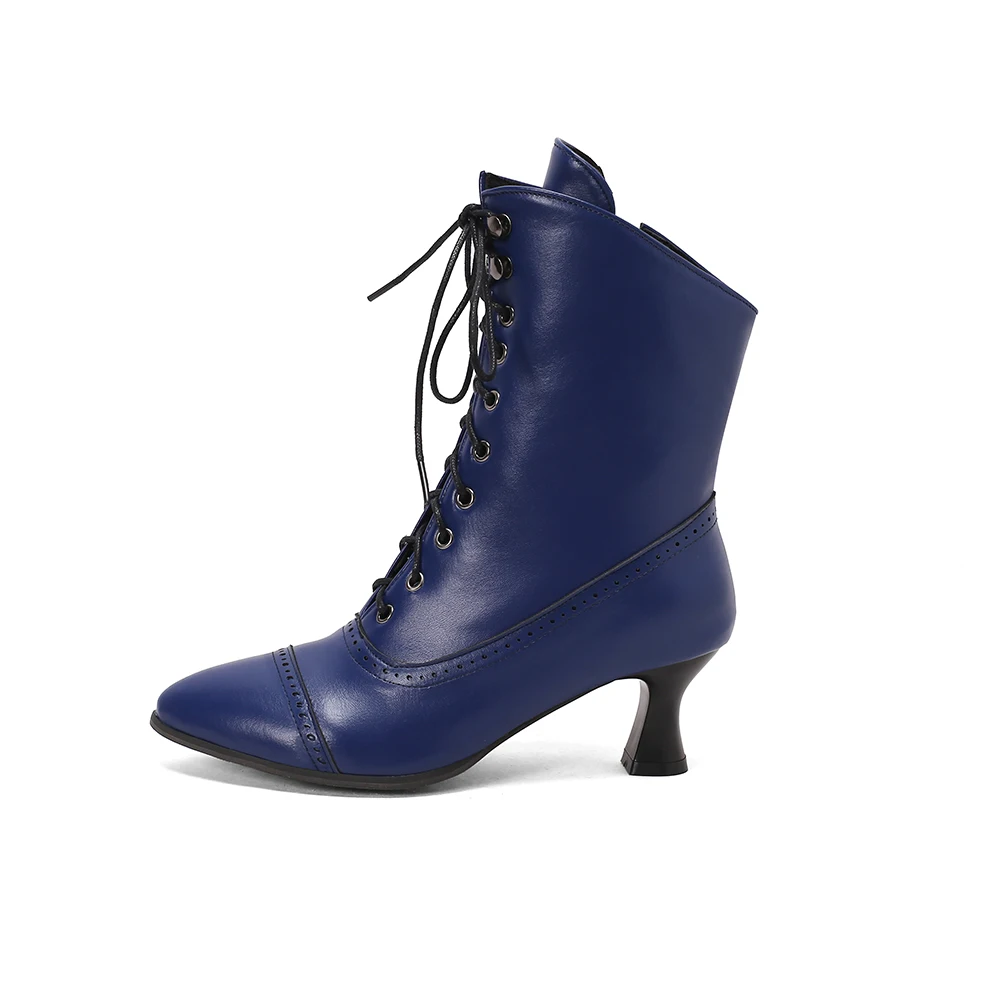 新春快適レッドブルー女性用アンクルブーツポインテッドトゥハイ - Women'S Shoes In Size 12 のレビューと価格