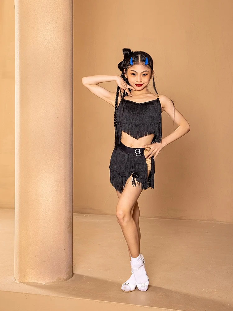 Fringe Latin Dance Clothes Performance Costume Ballroom Practice Wear Salsa Clothing Cha Cha Dancing Outfit Tango Costume JL4503