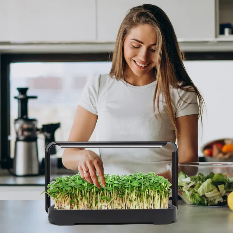 Urban Harvest EDKFARM Home Microgreens Growing System with Integrated LED-Modern Hanging Design Automated Smart Control