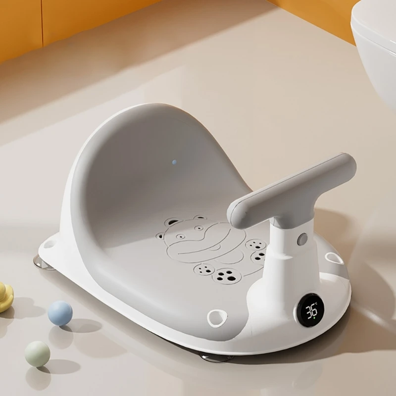 Baby Bathing Chair Child Shower Stool Intelligent Temperature Sensing Bathtub Bracket Nonslip Shower Stool for Infant