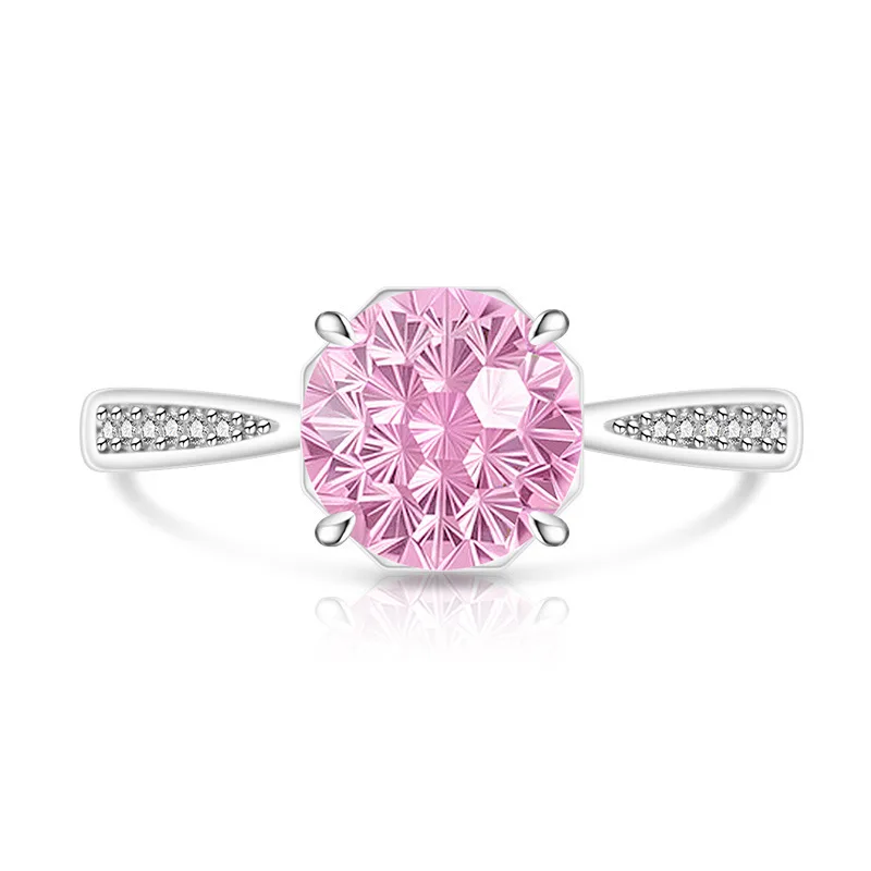 925 Sterling Silber Romantischer Millennium Cut Hochkarätiger Diamant Damen Eleganter Schlichter Ehering Liebhaber-Schmuck – Detail 6