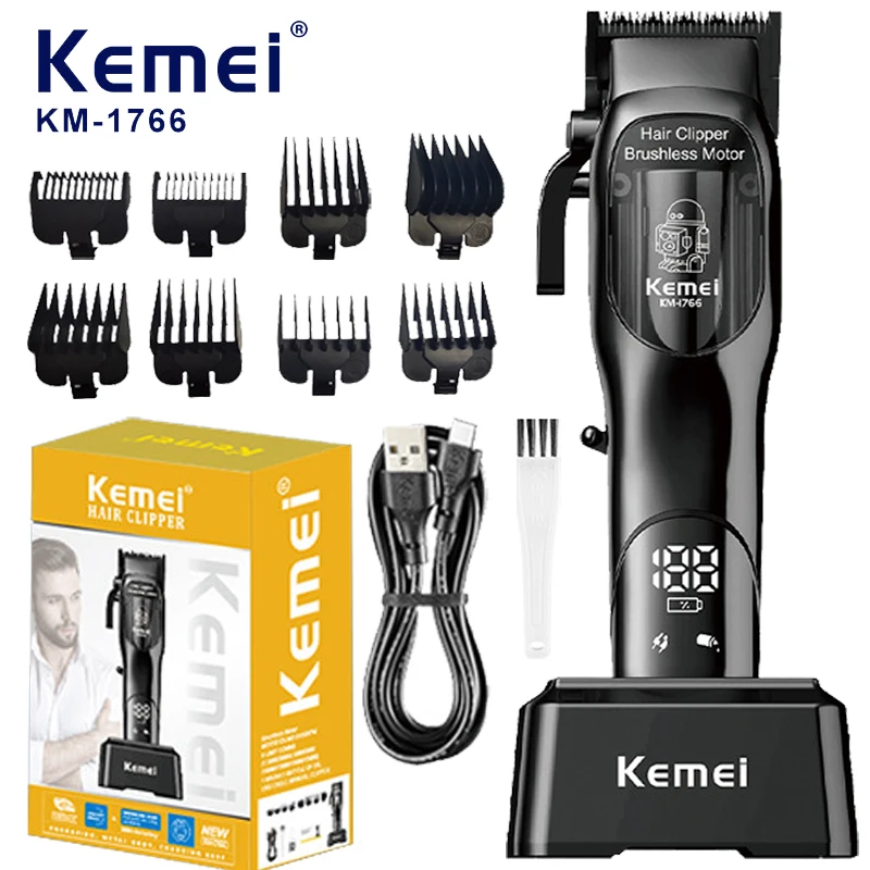 

Kemei Hair Clippers for Men Beard Trimmer Professional Barber Clippers with LCD Display Rechargeable Clippers for Hair Cutting