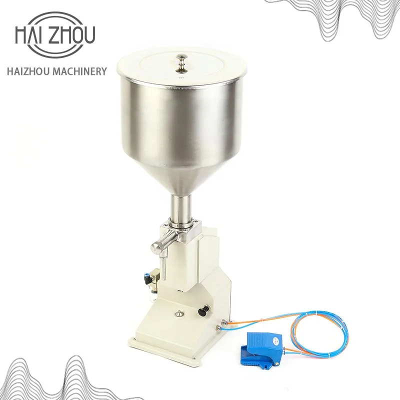 HAIZHOU Manual Pneumatic Filling Machine Paste Liquid For Cream Ketchup 304 Stainless Steel Small Packaging Machinery 5-60ml A02