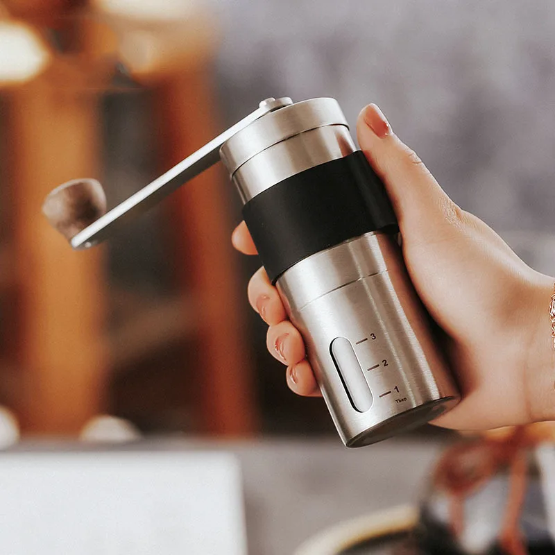 Portable Manual Coffee Grinder Stainless Steel Hand-Cranked Spice Mill for Beans Herb Grinding Coffee Brewing Accessories Set