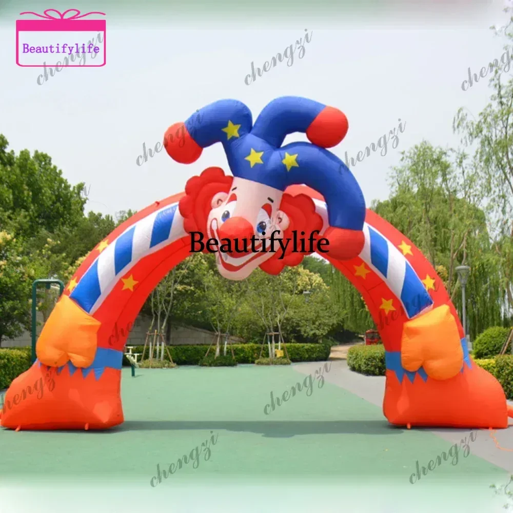 Outdoor Lovely Inflatable Clown Arch Carnival Event Mascot Cartoon Archway For Sale Welcome Entrance Gate For Party Decoration