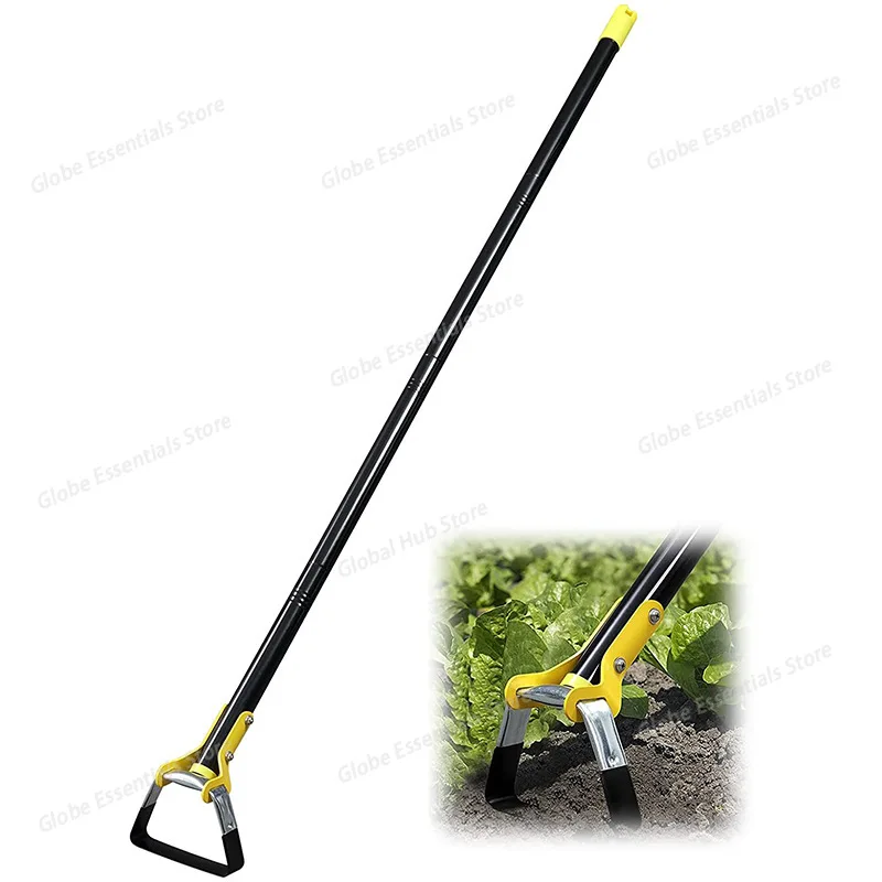 

Garden Hoe Tool Stainless Steel Sharp Stirrup Loop Weeding Tool Triangle Head Weeding Hoe with Long Handle Ergonomic for Garden