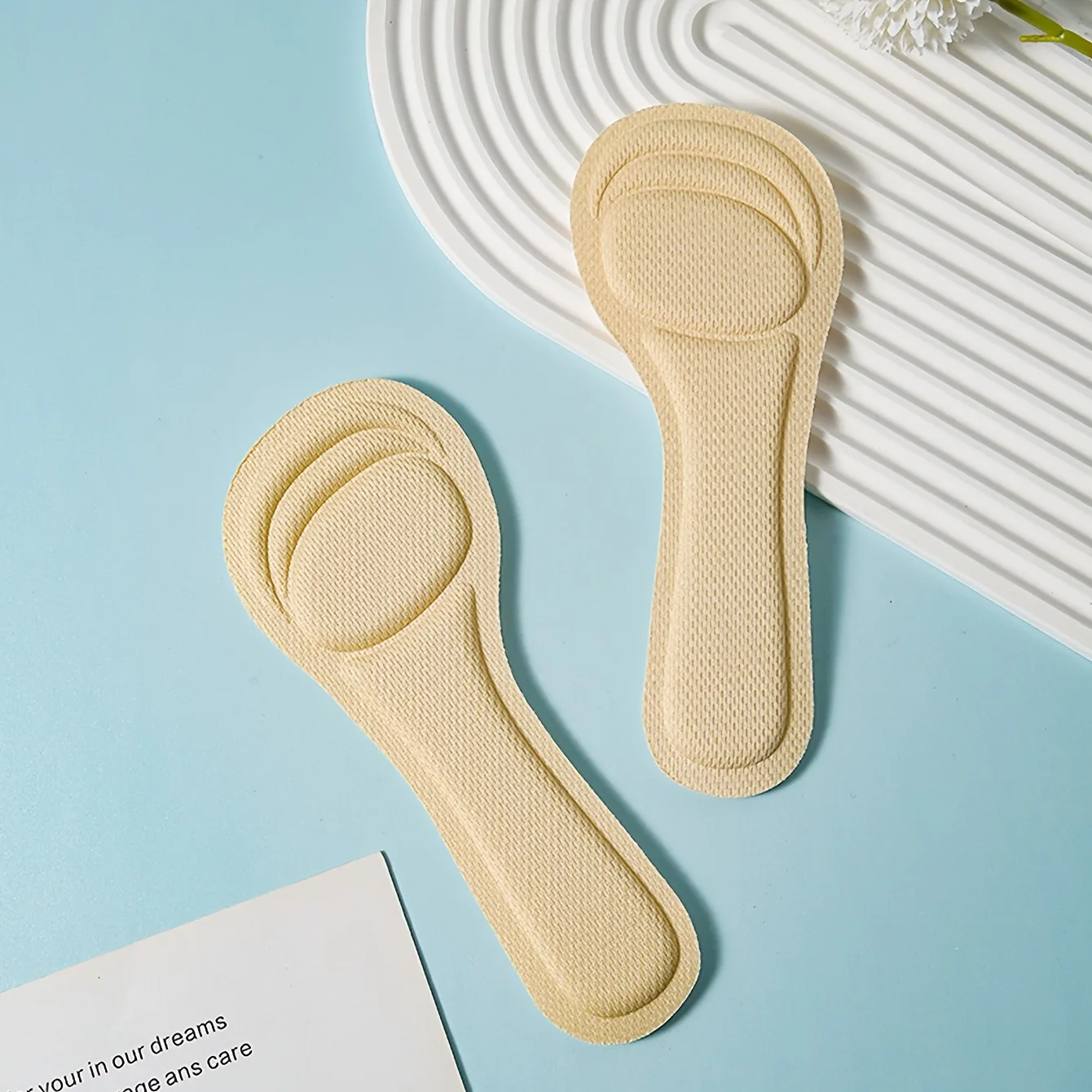 3/4-Sandalen-Einlegesohlen für Damen | Schweißabsorbierende, rutschfeste, selbstklebende Polster, atmungsaktives Kissen für Fersen, Sommer-Strandbekleidung – Detail 2