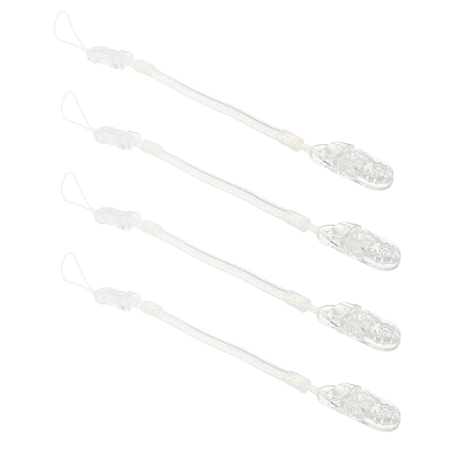 4Pcs Baby Pacifier Chain Holder Clear Lightweight Plastic Clip Baby Pacifier Replacement Loss Prevention for Newborn Boys Girls
