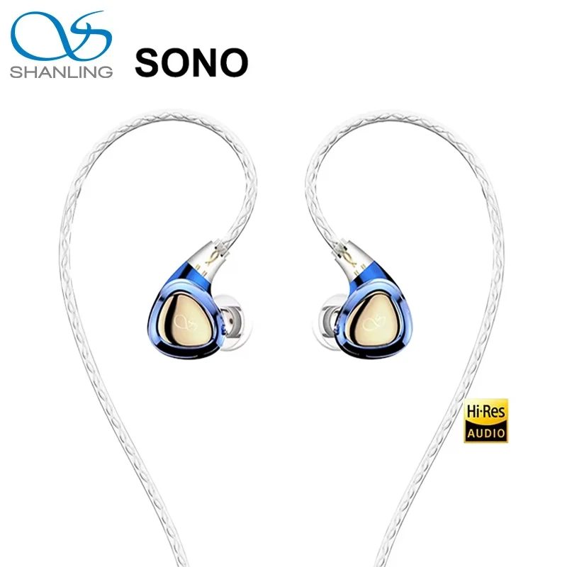 SHANLING SONO 2DD+1BA Wired Headphone In-Ear Earphone Triple Hybrid Driver IEM Hi-Res Audio Wired Earphone 0.78mm Wired Earbuds