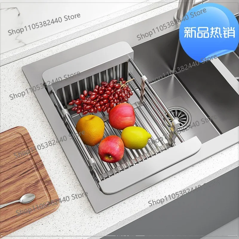 Dishwasher Sink Drain Rack Vegetable Basin Storage Rack Drain Basket Rack Filter Retractable Kitchen Supplies