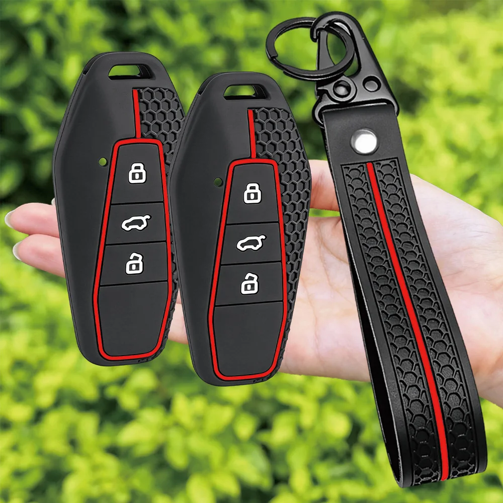 For Chery iCAR 03 Shuxiangjia EQ7 Jaecoo J6 Soft Touch Key Protector With Key Ring Holder Premium Protector