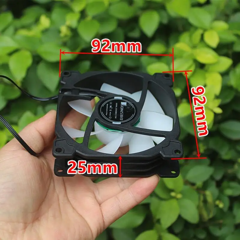 DIY RGB Color Effect 92mm Fan, 12V PC Cooling Fan for Desktop Radiators