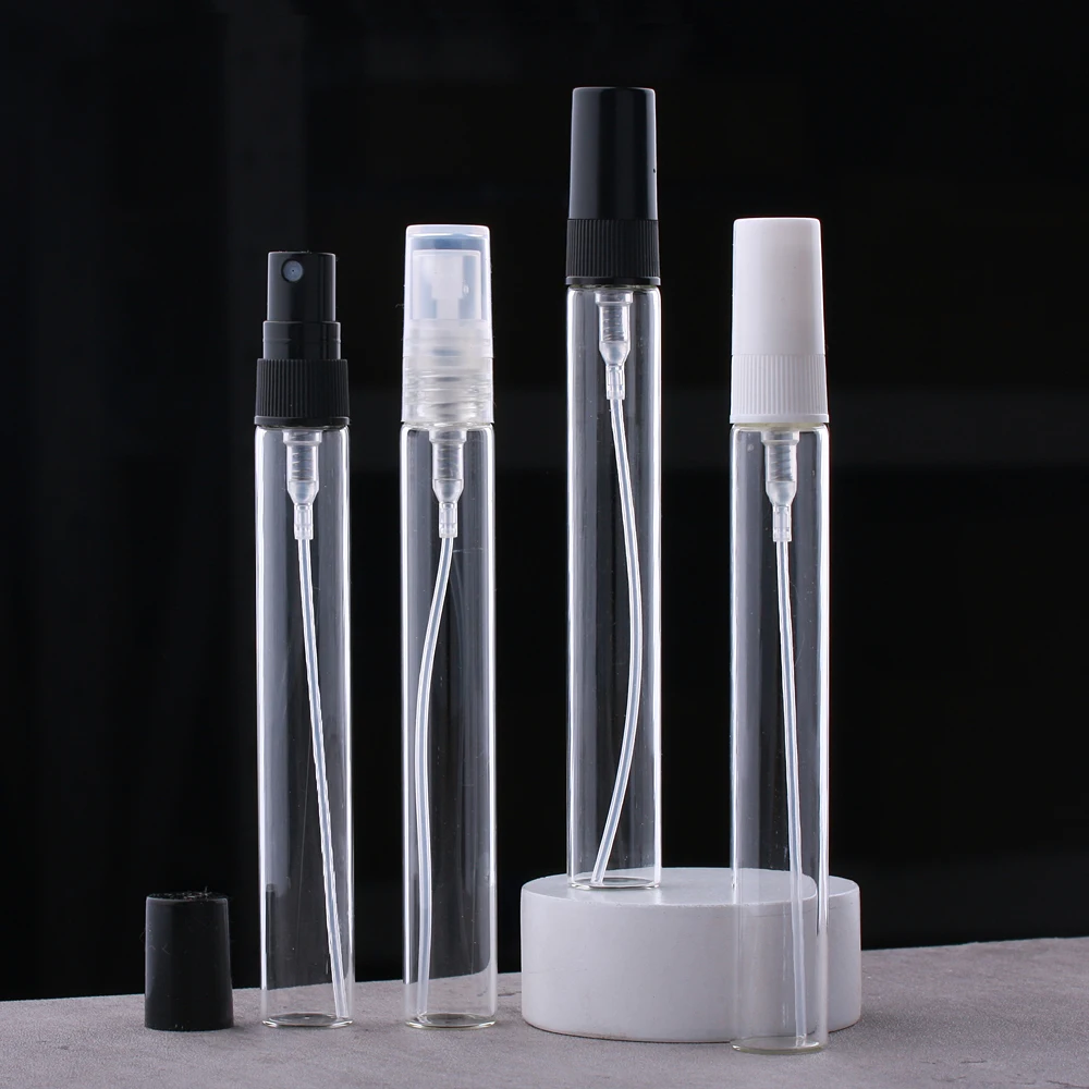 

100 Pcs 2/3//5/10ML Mini Clear Perfume Glass Bottle Portable Test Tube Thin Glass Empty Cosmetics Bottle Sample Liquid Bottles