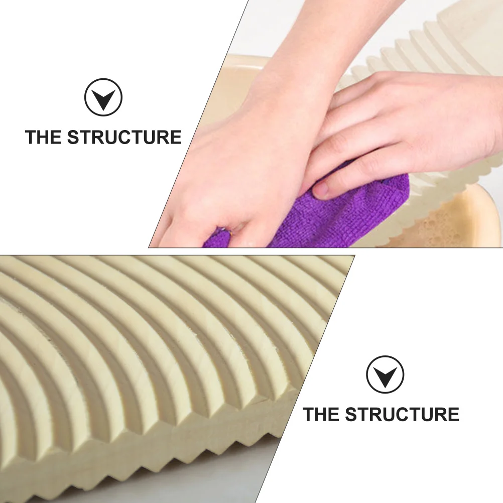 

Wooden Washing Board Double-Sided Corrugated Natural Solid Wood Handheld Clothes Cleaning Tool Durable Laundry Washboard Home