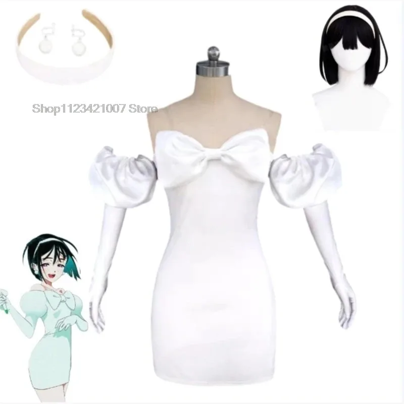 Anime Alien Stage Sua Cosplay Costume Women Cute White Dress Headwear Fancy Party Clothing Halloween Carnival Uniforms