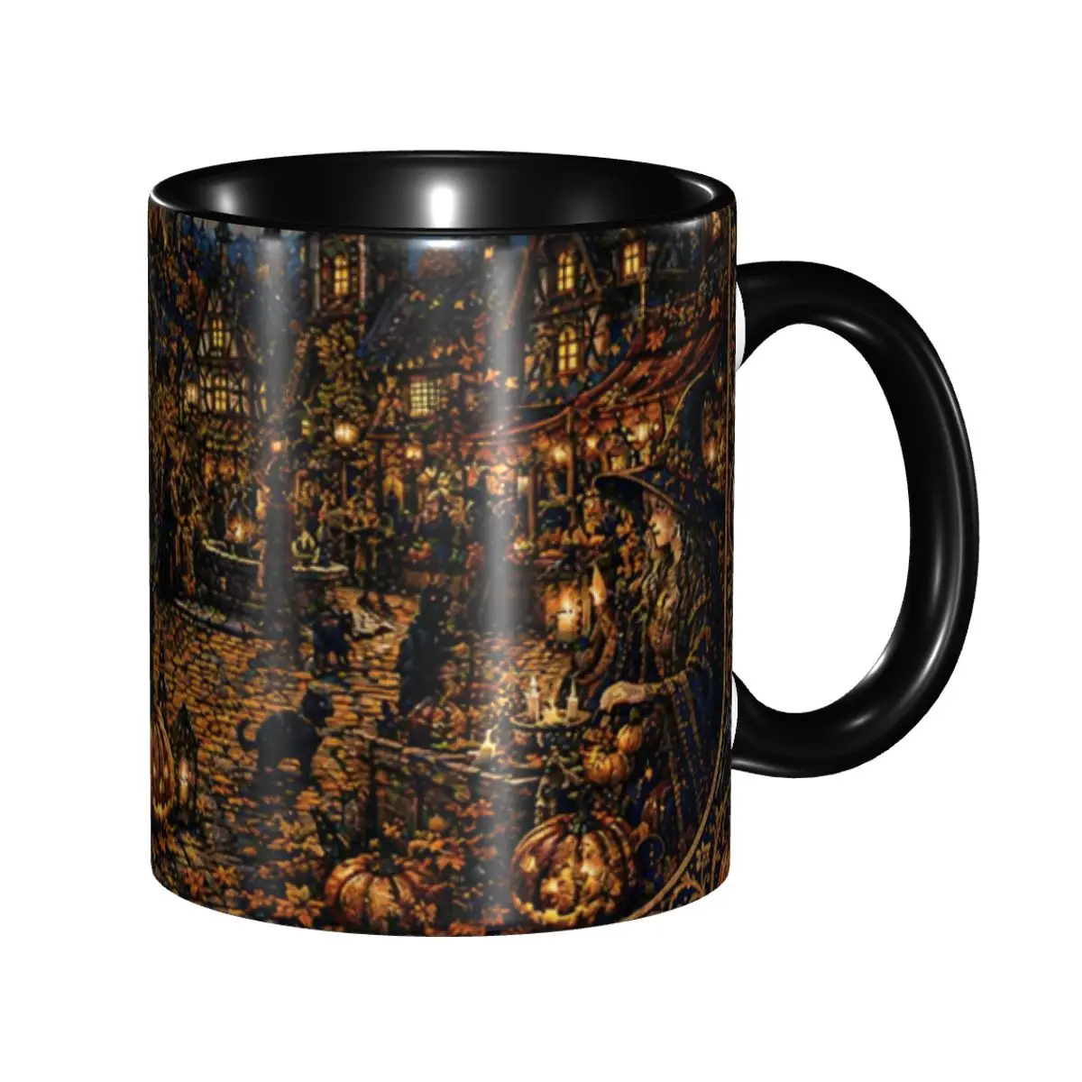 Halloween Black Cats Mug Kawaii Witchy Spooky Coffee Cup Birthday Gift For Kids Adult