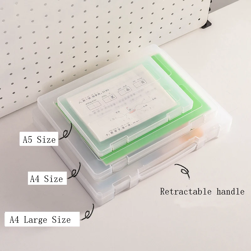 Large  Capacity Transparent A4 Document Classification Organizatio Storage Plastic File  Desktop Data Box Test Paper Storage Box