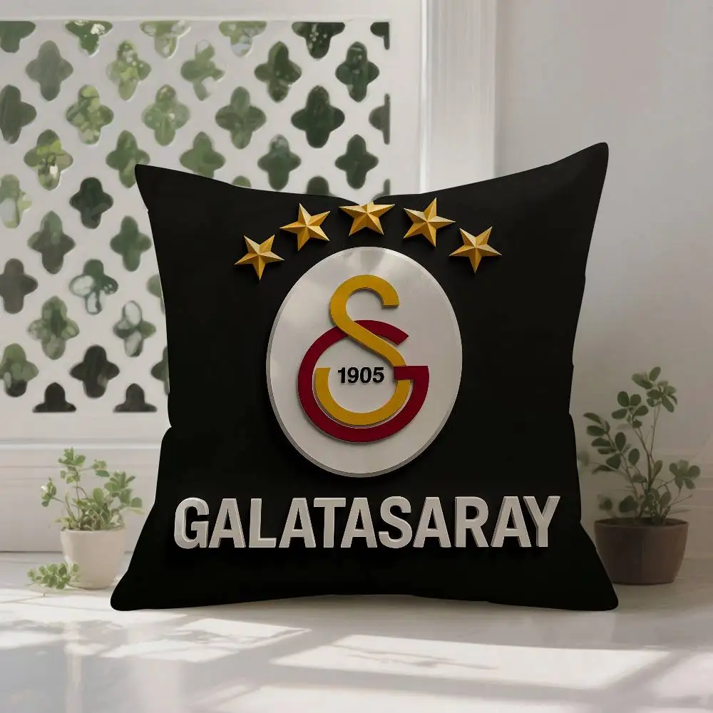 نادي شعار G-GalatasarayS كيس وسادة مكافحة الغبار المخدة غير مرئية سستة حريري قصير أفخم غطاء وسادة أريكة