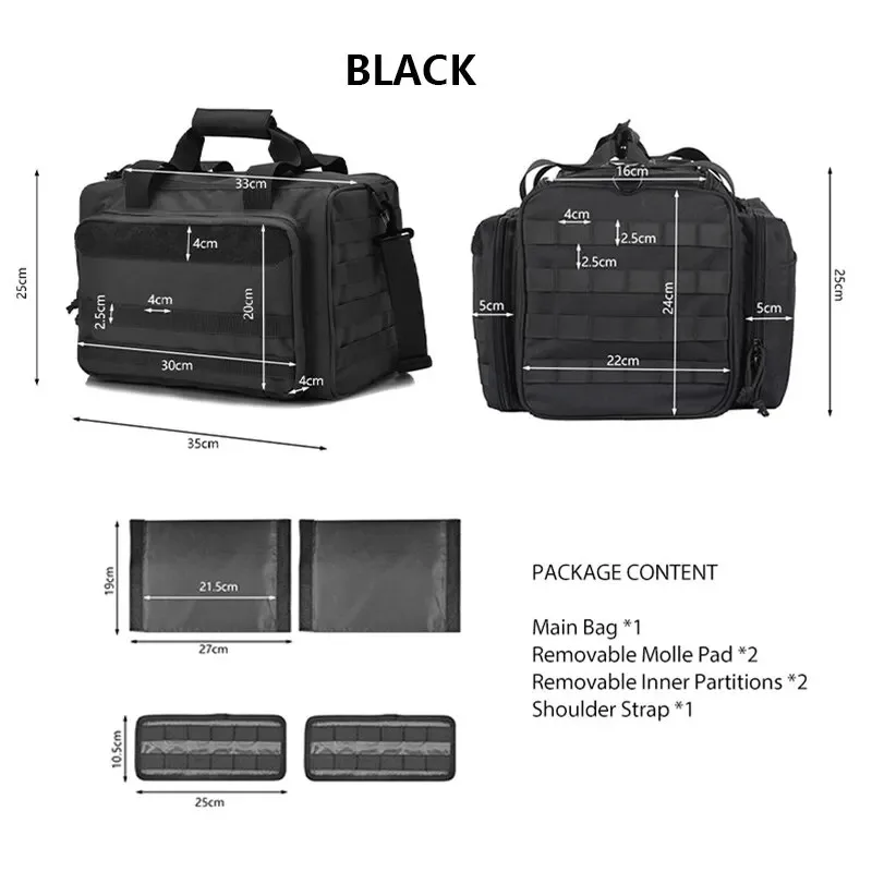Gun Range Storage Bag with MOLLE System, Durable Shoulder Pack for Outdoor Equipment & Accessories
