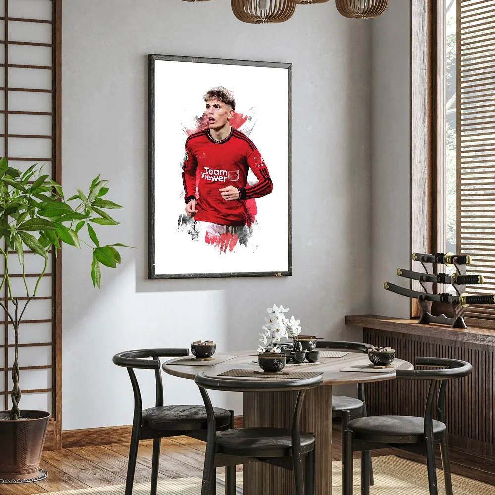 1PC Football Sportsman A-Alejandro G-Garnacho Poster Canvas Prints Home Room Decor Livingroom Bedroom Wall Painting