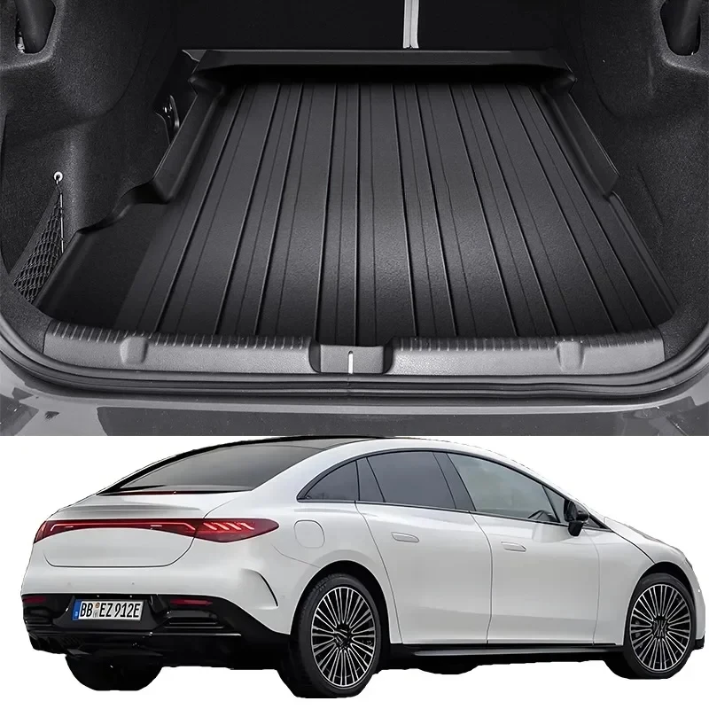 Upgrade TPE Car Rear Trunk Mats Storage Pads Cargo Tray Dustproof Waterproof Protecion Cushion For Benz EQE 350 2023-2024