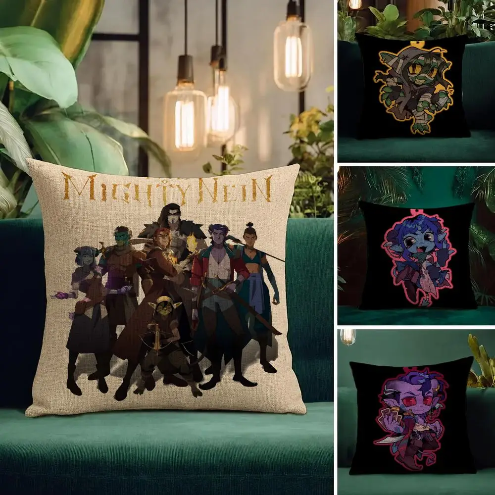 The Legend of Vox Machina Cushion Cover Natural Linen Pillowcase Set All-in-One Decor Cushion Cover for Sofa Bedroom Chair