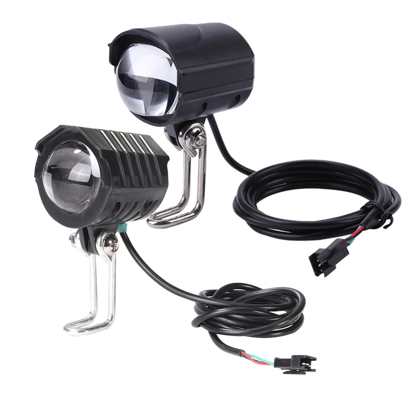 36V 48V 60V 80V Electric Bike Horn Headlight Scooter Ebike E Bike LED Front Light Waterproof Motorcycle Front Lamp Accessories