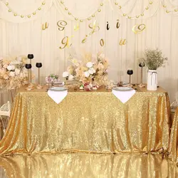 Sequin Tablecloth Sparkly Rose Gold Event Party Supplies Fabric Decorations for Holiday Wedding Birthday Christmas Cloth Decor