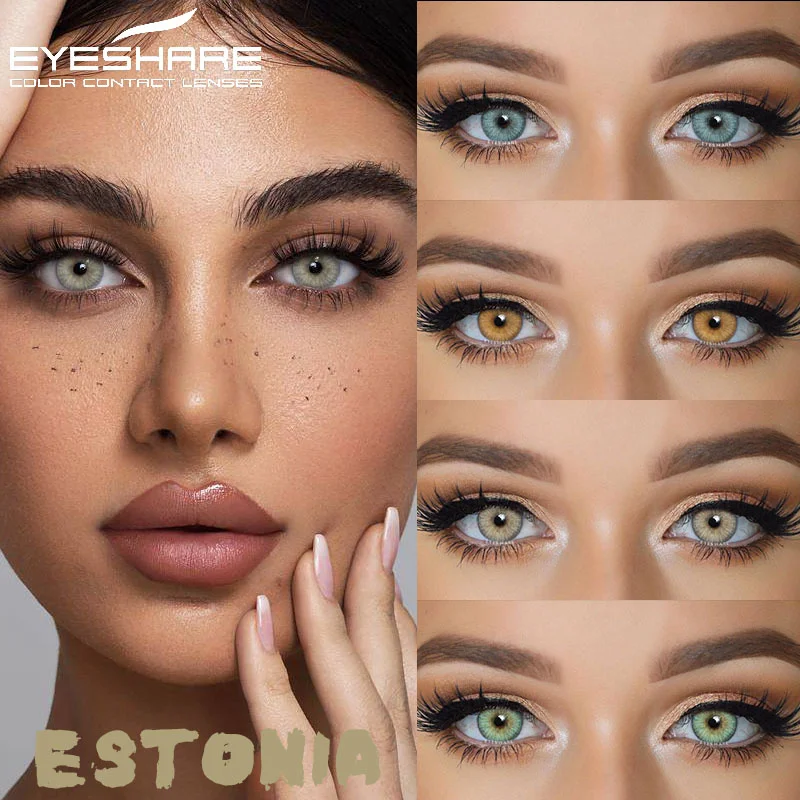 EYESHARE 1 par de lentes de contacto de Color para ojos lentes de ojos naturales lentes de ojos azules lentes marrones alumnos grises contactos verdes anuales