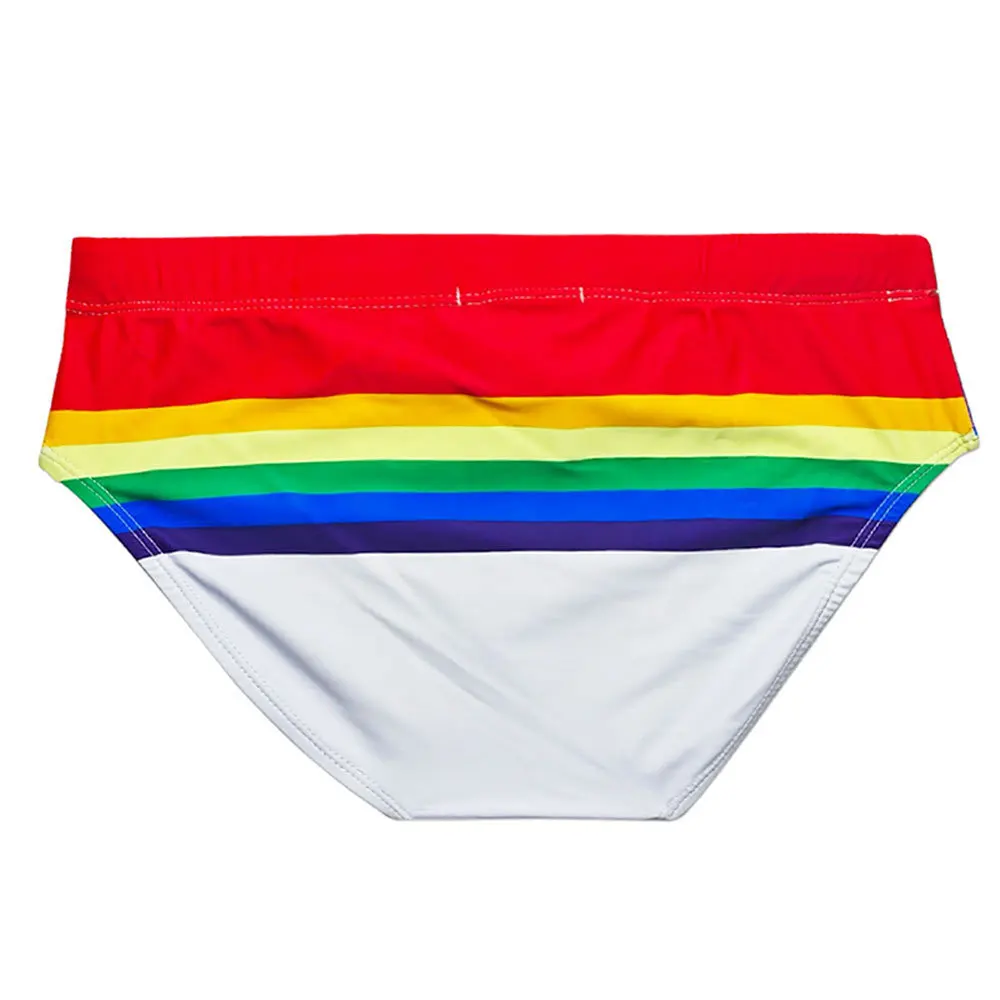 Men's shorts Rainbow sports foreign trade new swimming trunks with cup size sexy close-fitting quick-drying sports briefs