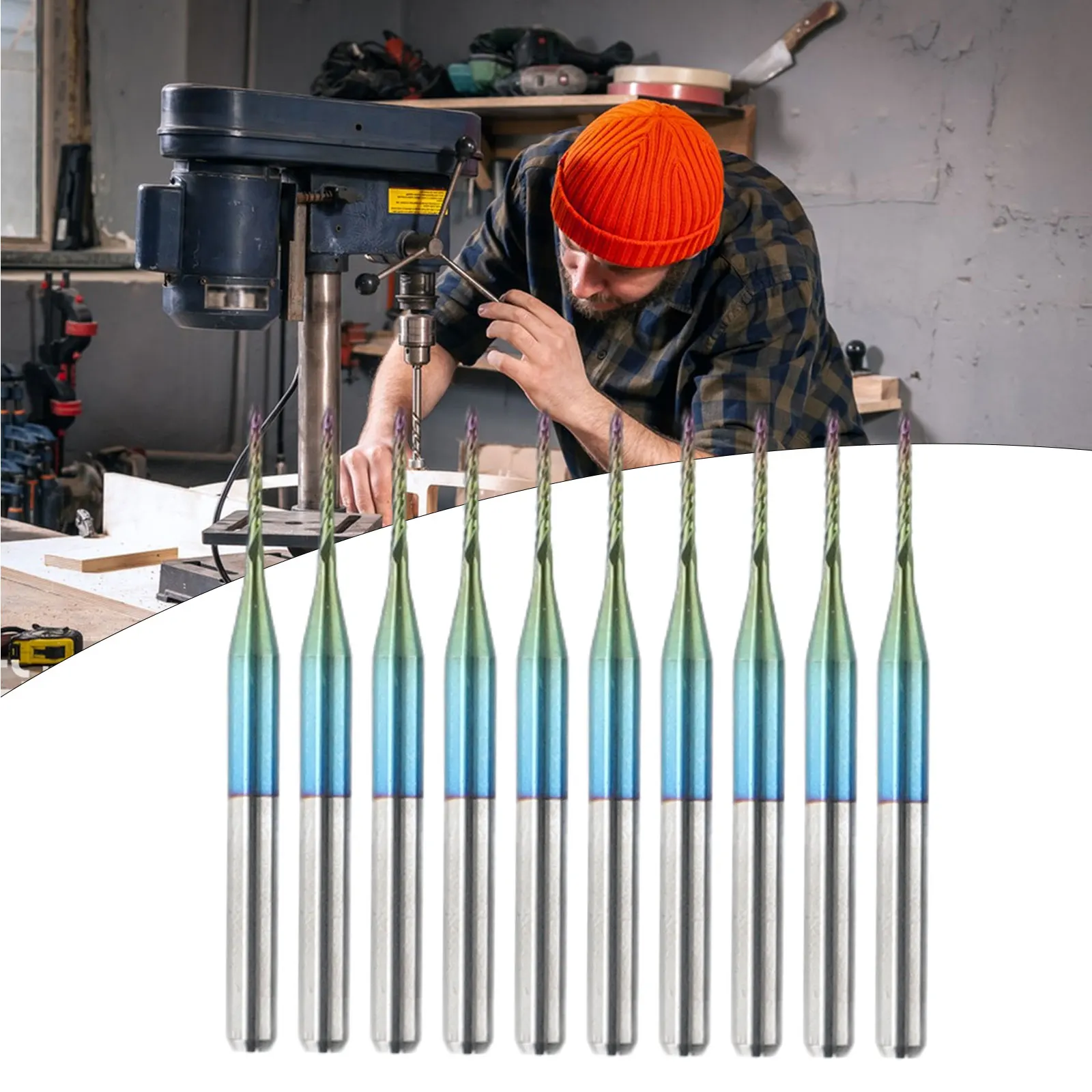 

Milling Cutter Cutting Bit Mill Effective Engraving Bit For CNC PCB For Plastic Useful 10pcs 10x Accessories Blue