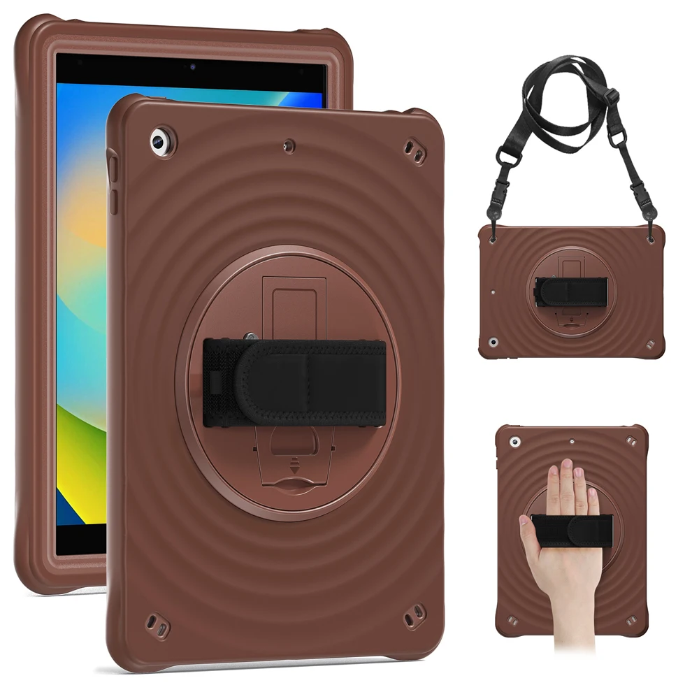 

Ripple Silicone Tablet Cases For iPad9 iPad 8/7/9 9th/7th/8th Case for iPad 10.2 2020/2021/2019 Cover Rotating PC Stand Shell