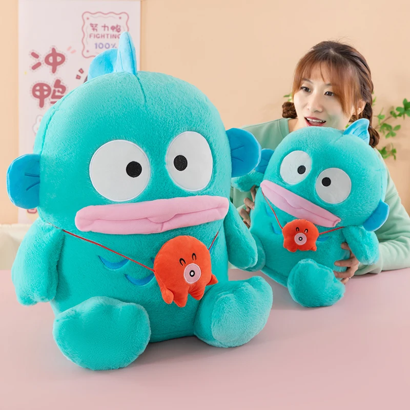 Quente 45/65cm sanrio hangyodon dos desenhos animados brinquedo de pelúcia hanton bonecas de pelúcia jogar travesseiro presente aniversário crianças amigos decoração do dia das bruxas