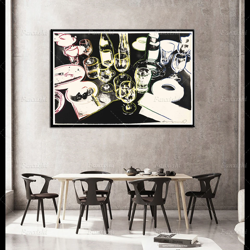

Andy Warhol Print Poster Party Glasses,Mid Century Modern Art,Modern Wall Decor,Photography Wall Art Print For Living Room Gift