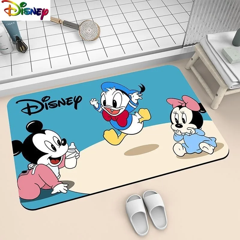 

Disney Fashion Bathroom Non slip Floor Mat Home Creative Luxury Cartoon Mickey Donald Duck Cute Printed Floor Mat