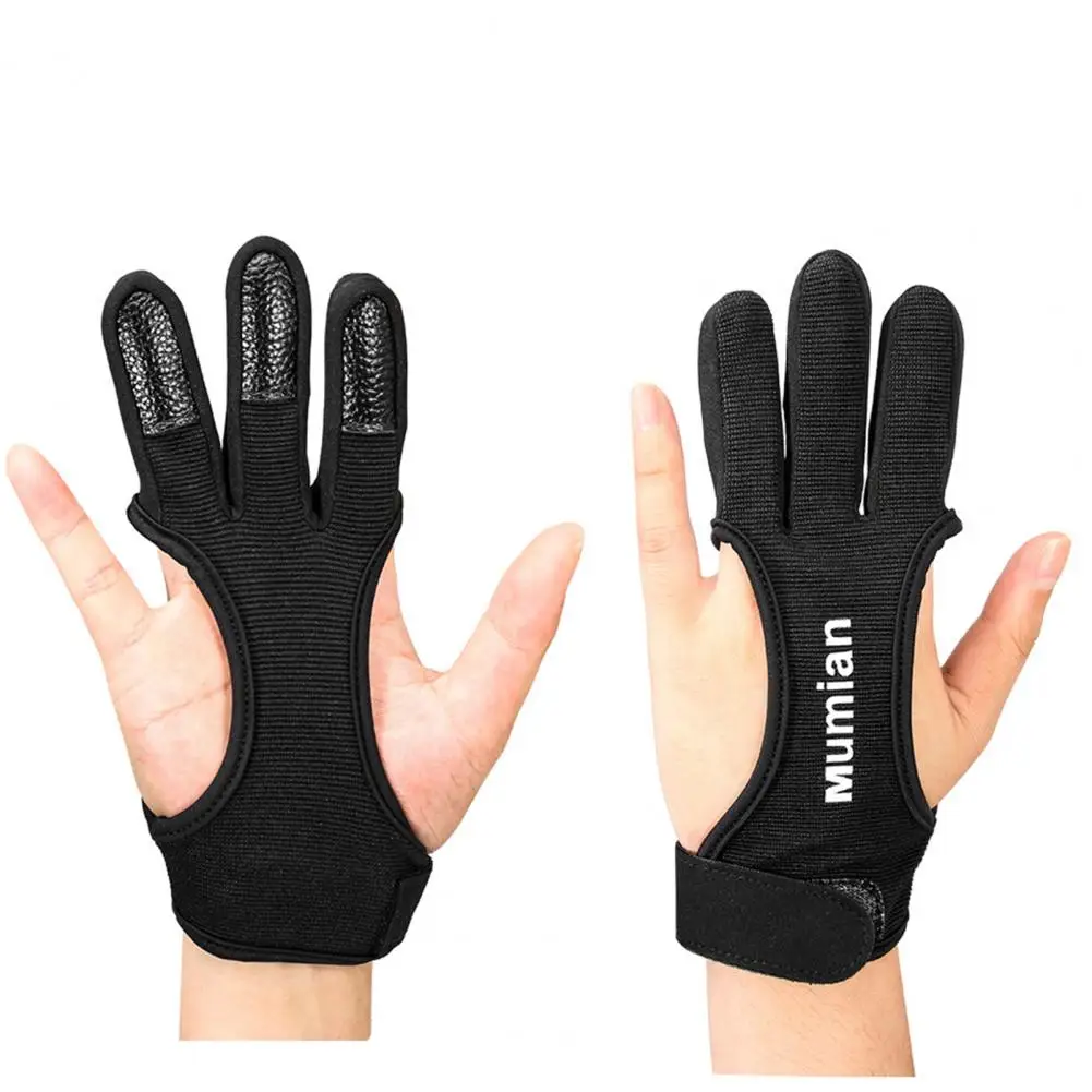 1Pc Mumian Archery Glove Breathable Sweat Adsorbed Archery Finger Glove Handmade Shooting Hunting Three Finger Glove For Outdoor