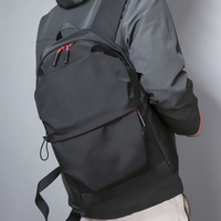 Fold simple pure color waterproof backpack han edition men and women leisure backpack male students bag black backpack