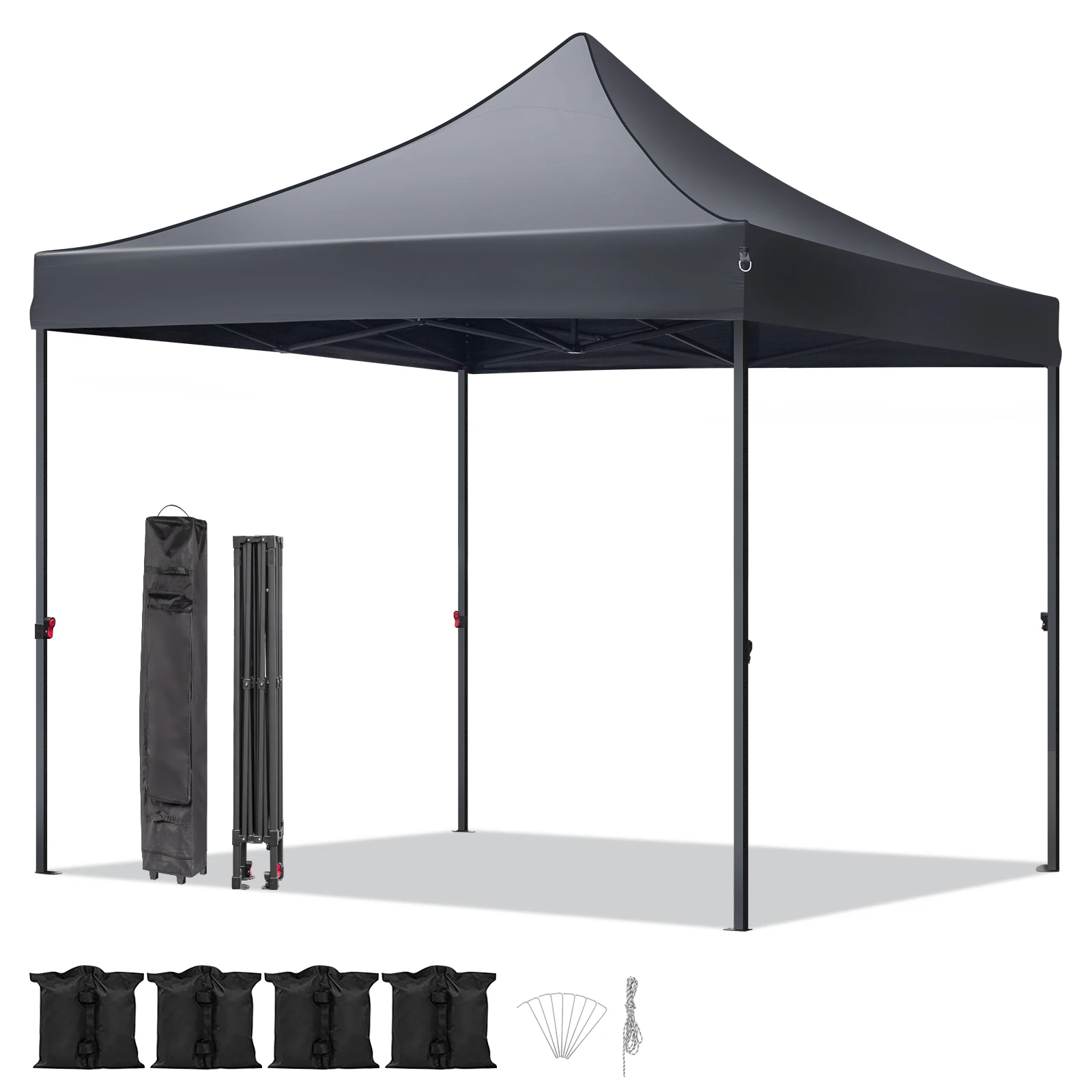 10ft Commercial Gazebo Outdoor Canopy Shelter, PVC Waterproof Top, 4 Sandbags Sun Shelter Shade for Patio, Backyard, Beach