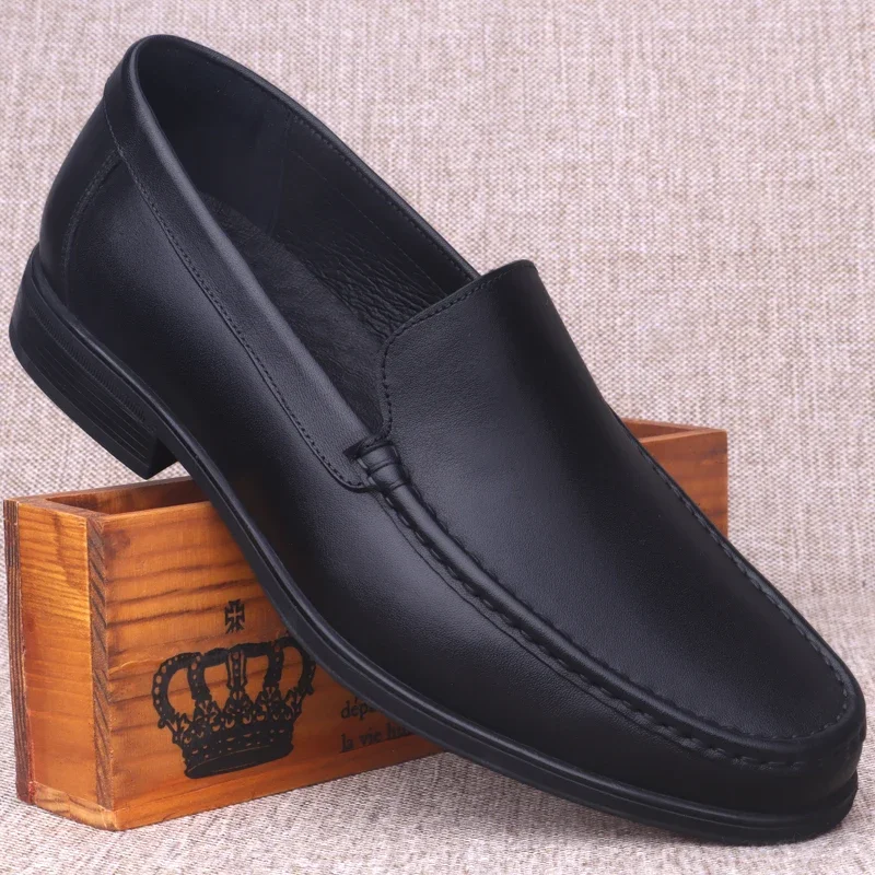 

2023 Spring New Men's Genuine Leather Shoes British Style Handmade Business Casual Shoes Breathable Soft Sole Driving Loafers