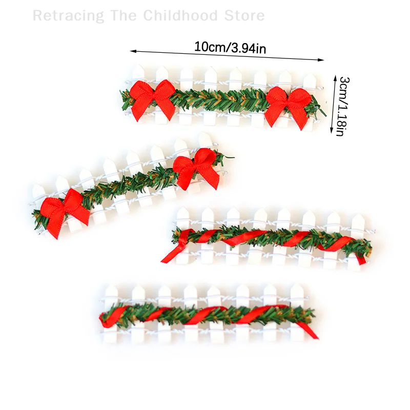 4 szt./zestaw 1/12 Domek dla Lalek Mini Drewniany Płot Model Dom dla Lalek Dekoracja Świąteczna Scena Domu dla Lalek Mikro Ogród Dziedziniec Dekoracja Zabawka
