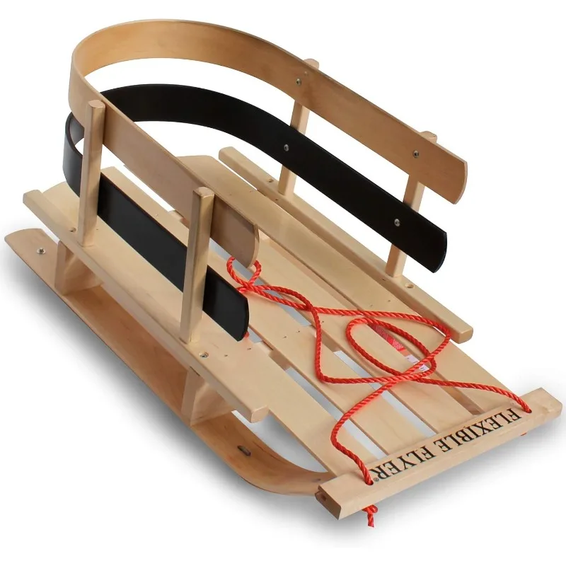 BCL-40 Premium Baby Sleigh. Toddler Boggan. Wooden Pull Sled for Kids,Red , 29 x 14 x 11.5 inches