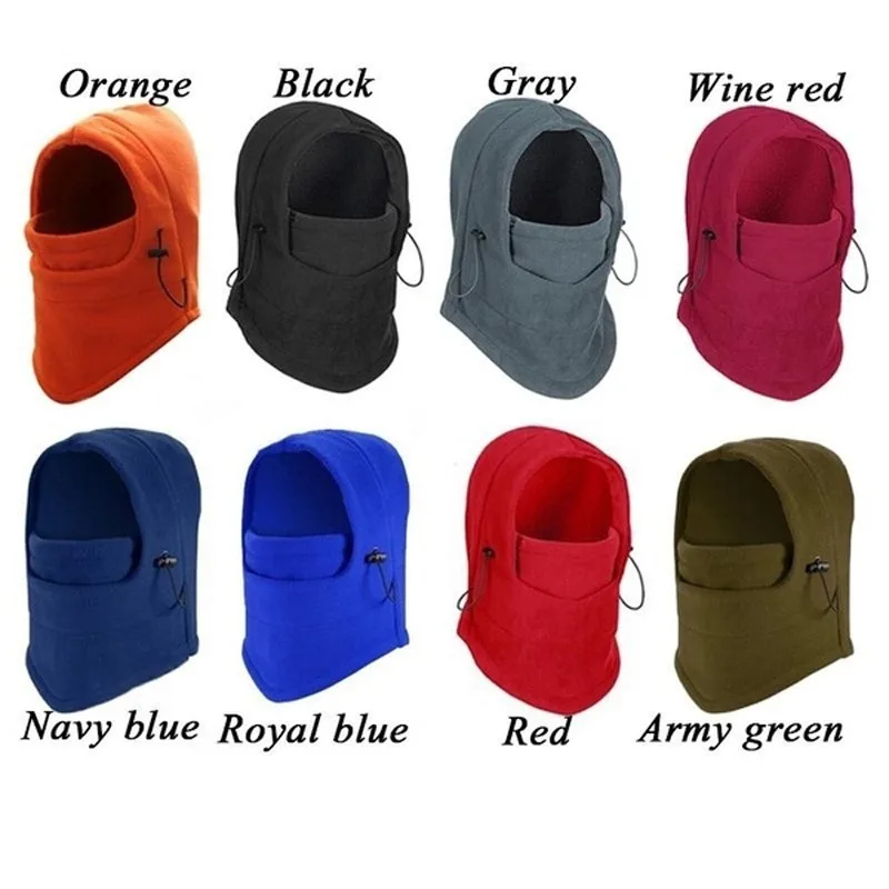 Unisex Women Men Polar Fleece Hood Hat Casual  Beanie Ski Snow Cap Snood Scarf Warmer Thermal Winter Cold Resistance