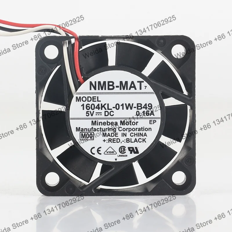 

Вентилятор охлаждения NMB 40x40x10 мм, 4010, 4 см, с двойным шарикоподшипником, для видеорегистраторов, DC 5V 0.16A, трехпроводной, 1604KL-01W-B49